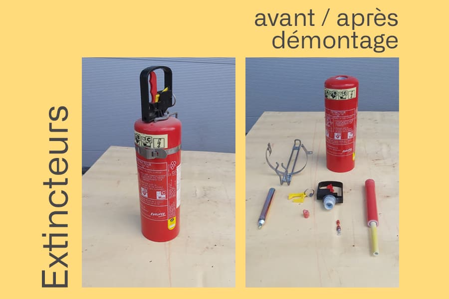 Extincteurs : avant/après démontage