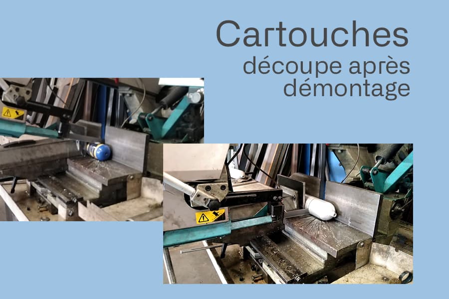 Cartouches : découpe après démontage